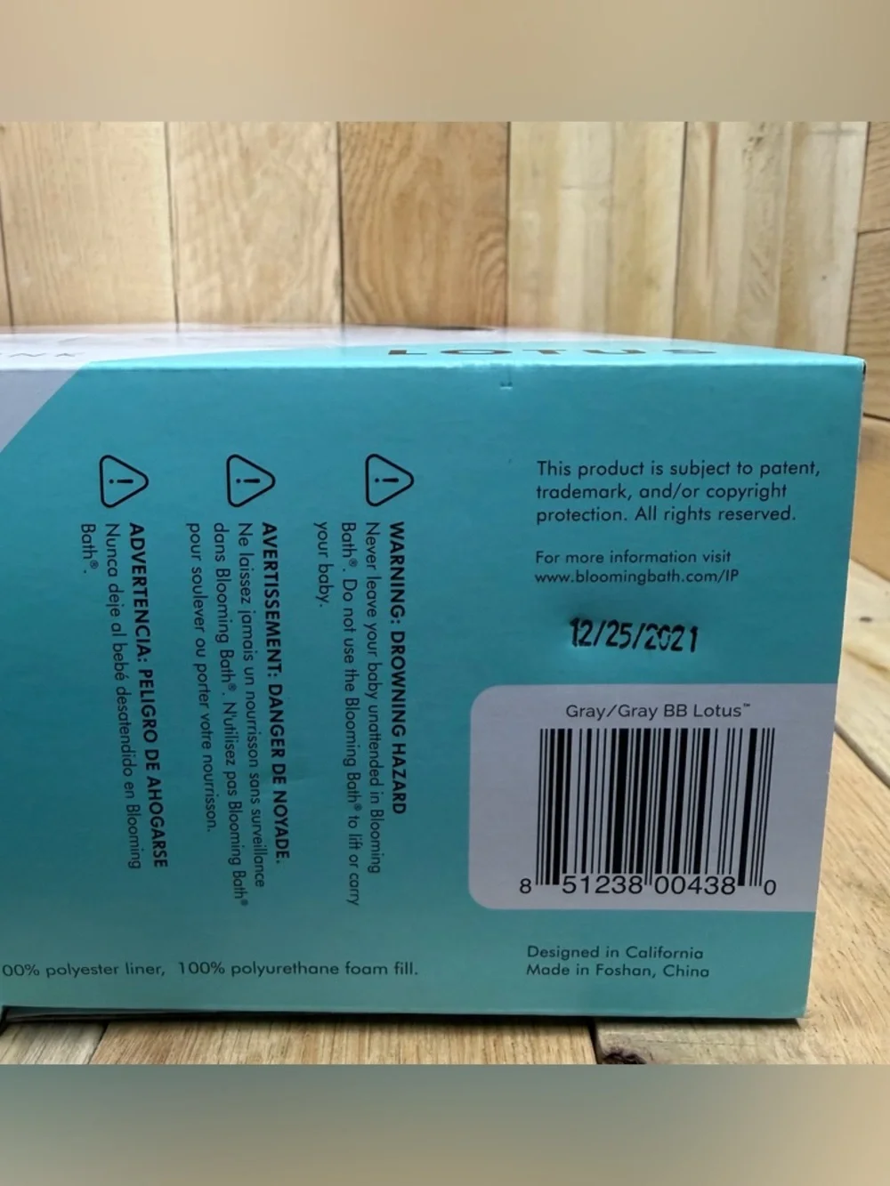 Blooming Bath Lotus 4 Petal Baby Bath For Sink Gray/Dark Gray Age 0-6 Months New